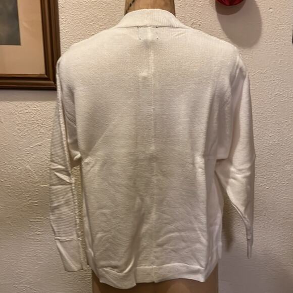 JM COLLECTION PETITE Sequin Embellished Cocoon Cardigan NEO NATURAL PXS - Picture 8 of 12